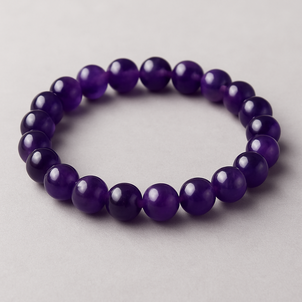 Bracelet en Améthyste Naturelle - 6mm,8mm,10 mm. -Qualité extra à A