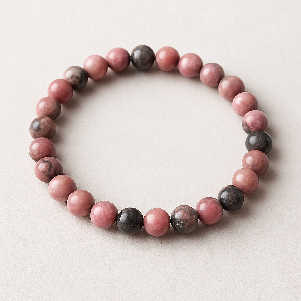 đ Bracelet en Rhodonite â 6 mm, 8 mm, 10 mm â QualitĂ© A Ă AA
