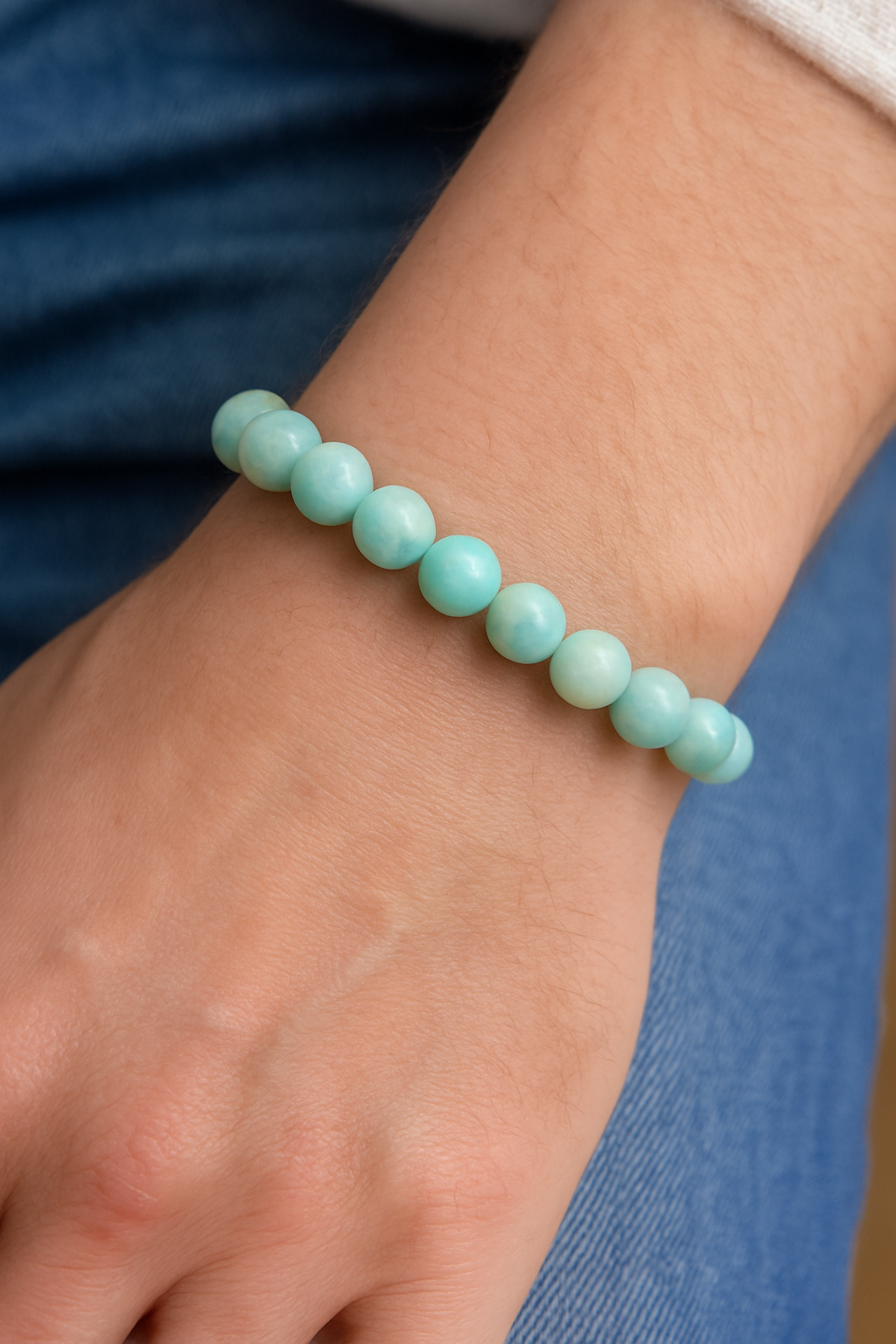 💚 Bracelet en Amazonite – 6 mm, 8 mm, 10 mm – Qualité A à AA