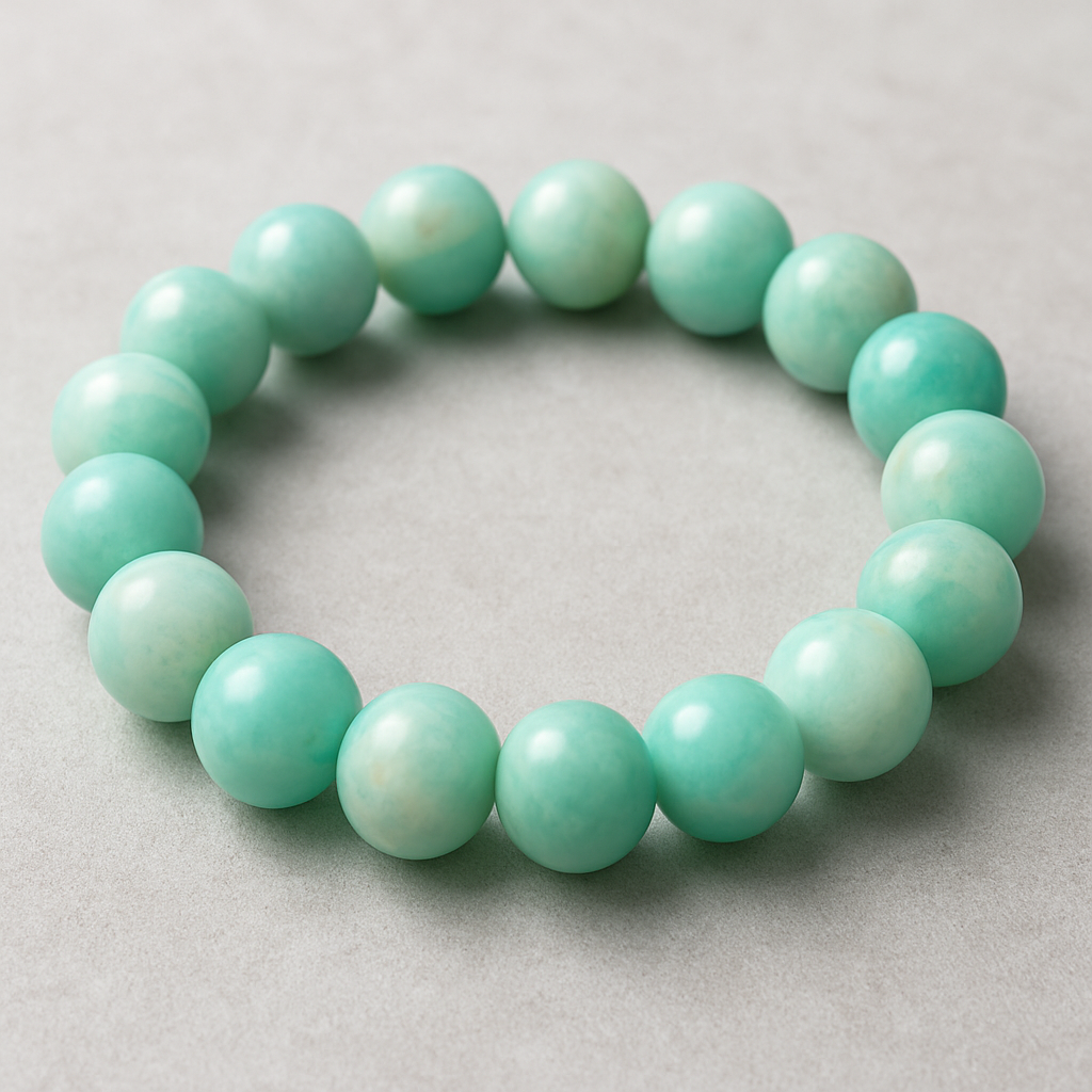 💚 Bracelet en Amazonite – 6 mm, 8 mm, 10 mm – Qualité A à AA
