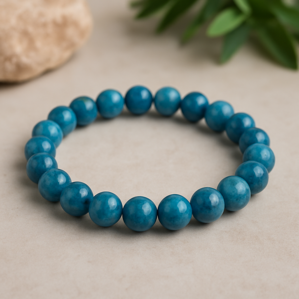 🔹 Bracelet en Apatite Bleue – 6 mm, 8 mm, 10 mm – Qualité extra à AA