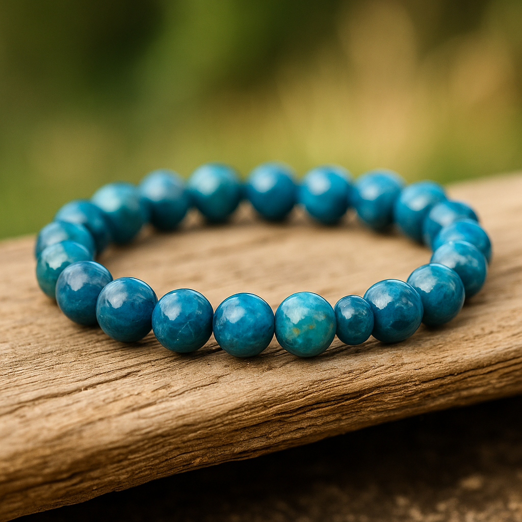🔹 Bracelet en Apatite Bleue – 6 mm, 8 mm, 10 mm – Qualité extra à AA