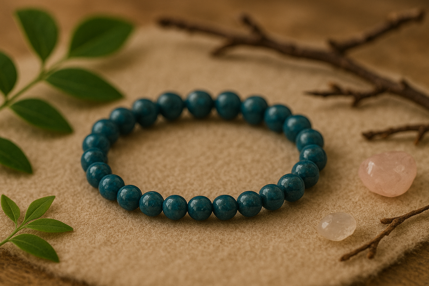 🔹 Bracelet en Apatite Bleue – 6 mm, 8 mm, 10 mm – Qualité extra à AA