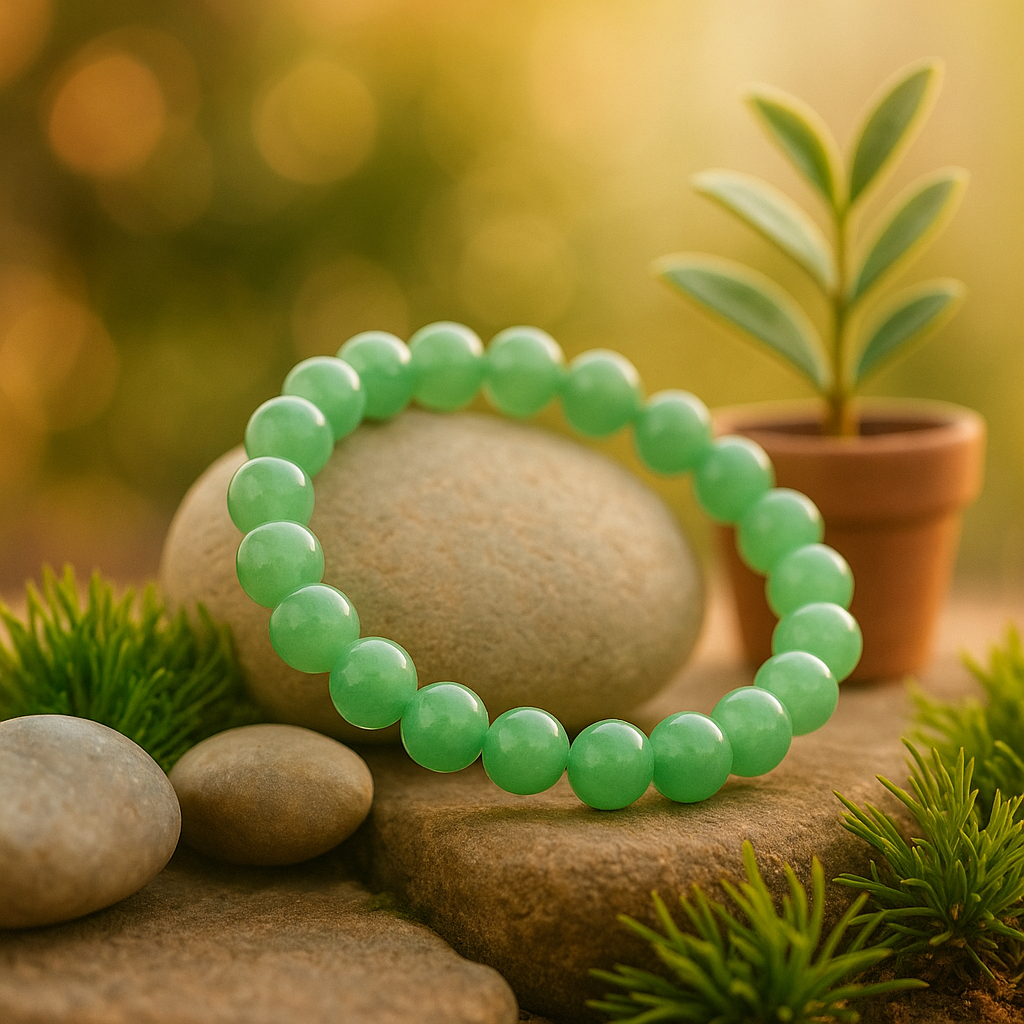 🟩 Bracelet en Aventurine Verte Naturelle – 6 mm, 8 mm, 10 mm – Qualité extra à A.
