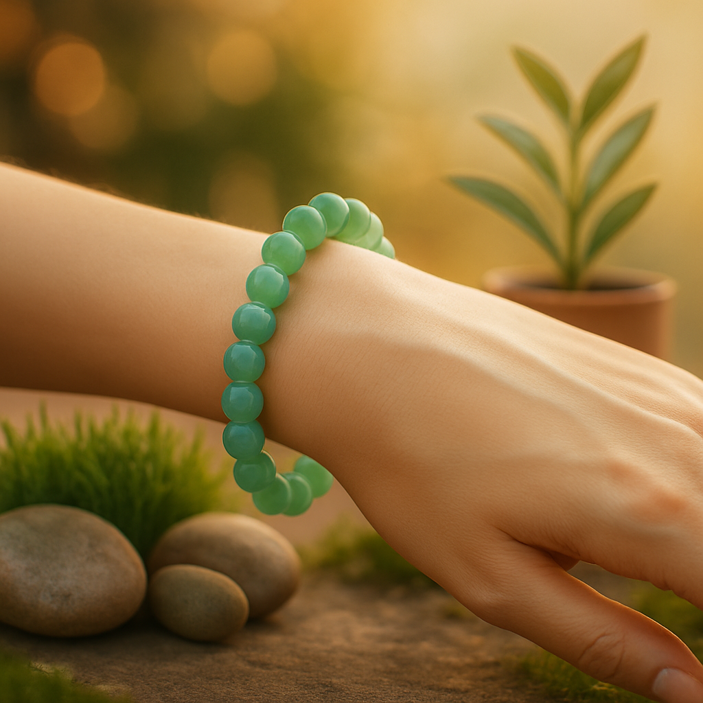 🟩 Bracelet en Aventurine Verte Naturelle – 6 mm, 8 mm, 10 mm – Qualité extra à A.