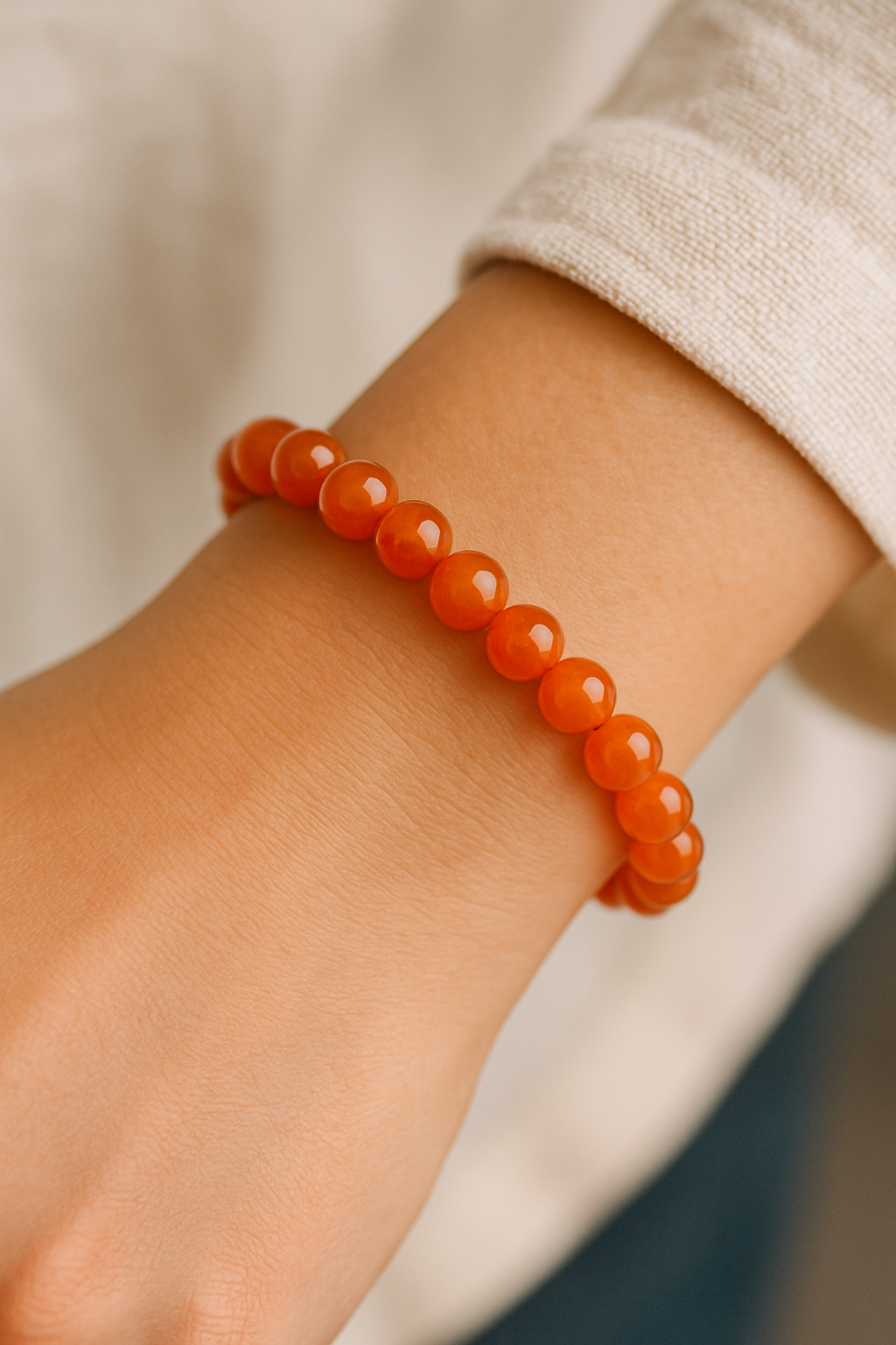 đ„ Bracelet en Cornaline â 6 mm, 8 mm, 10 mm â QualitĂ© A Ă AA