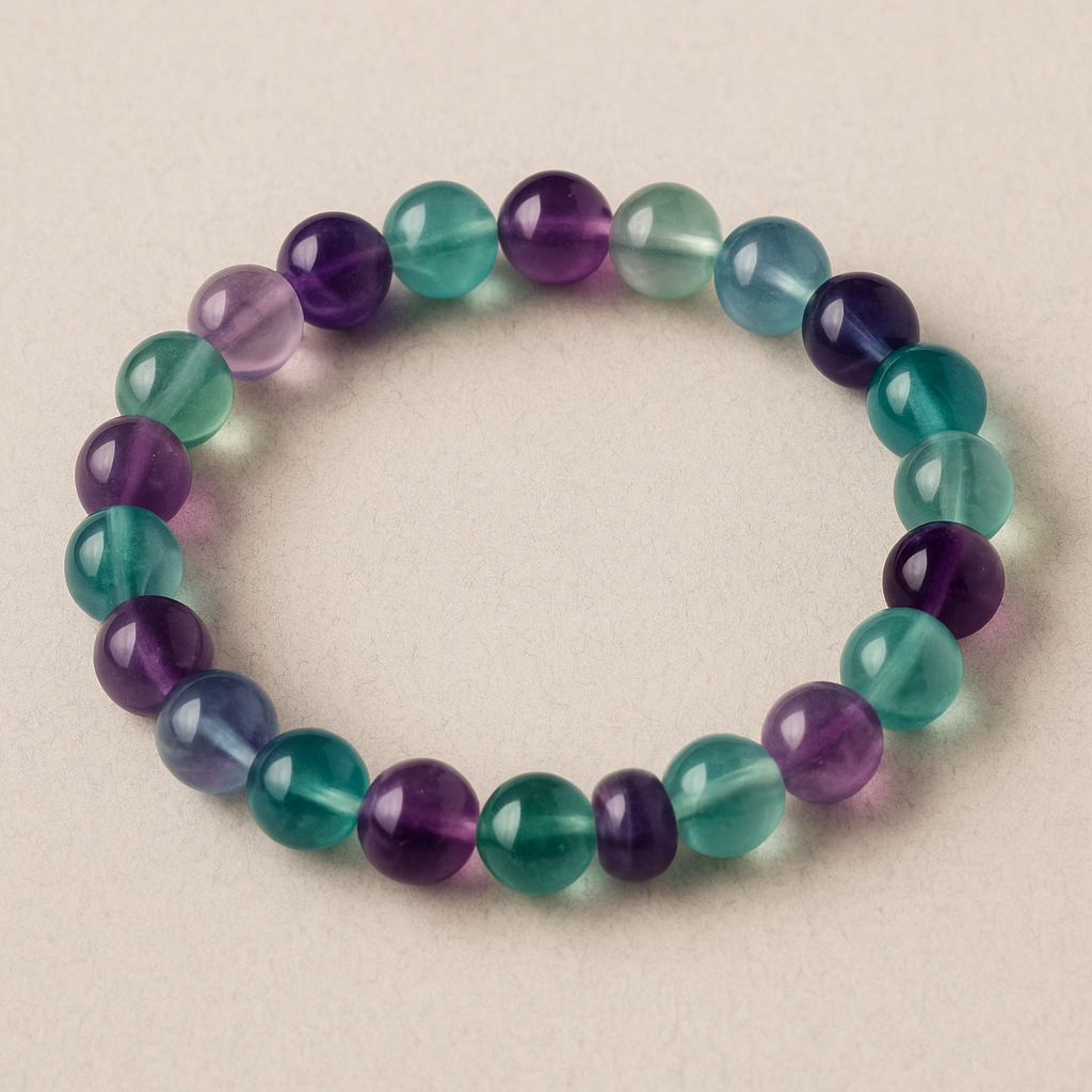 đ Bracelet en Fluorite â 6 mm, 8 mm, 10 mm â QualitĂ© extra Ă AA