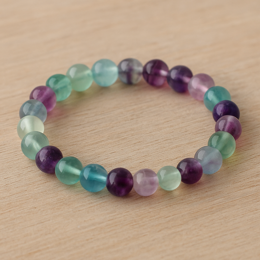 đ Bracelet en Fluorite â 6 mm, 8 mm, 10 mm â QualitĂ© extra Ă AA