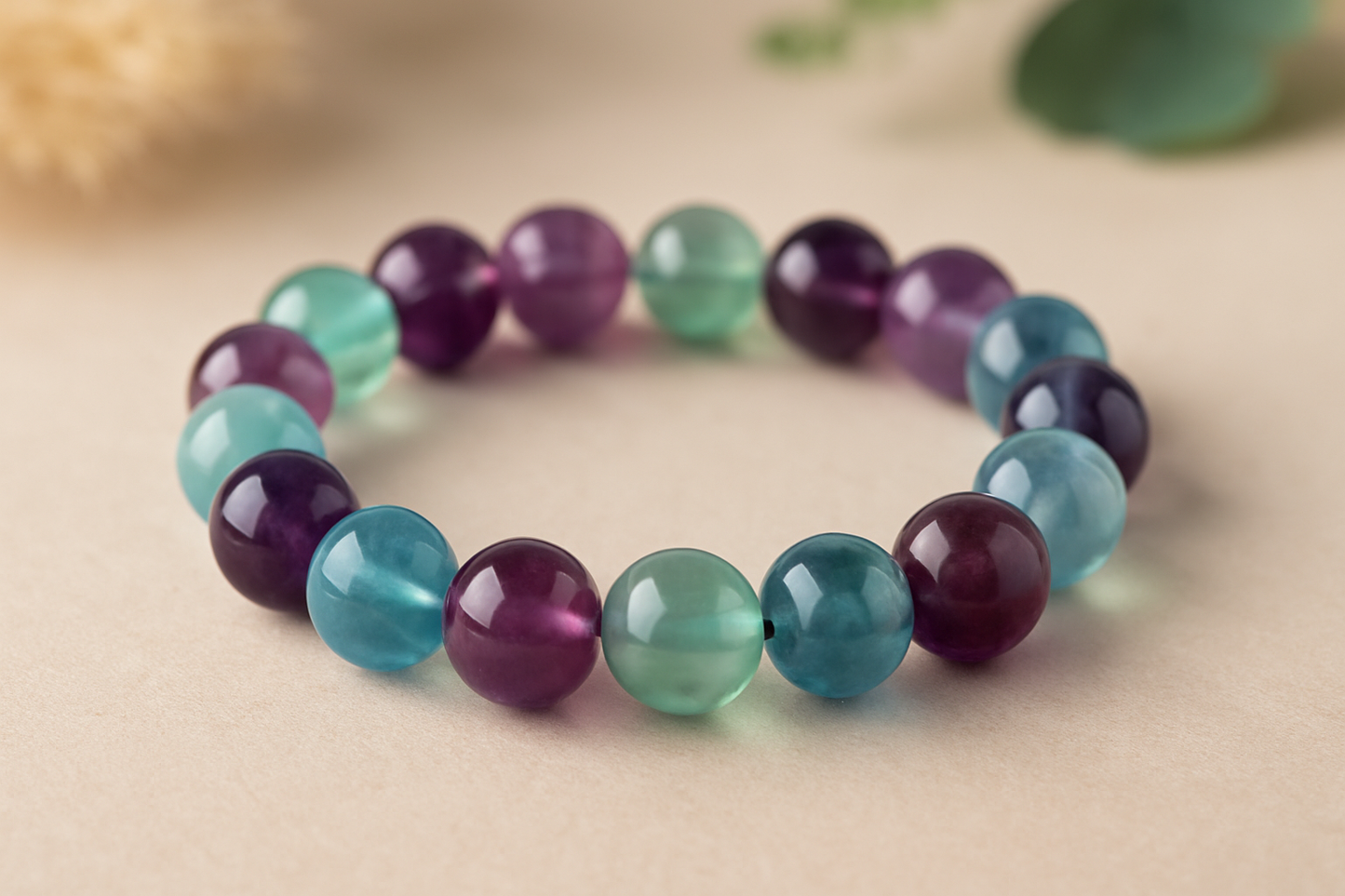đ Bracelet en Fluorite â 6 mm, 8 mm, 10 mm â QualitĂ© extra Ă AA