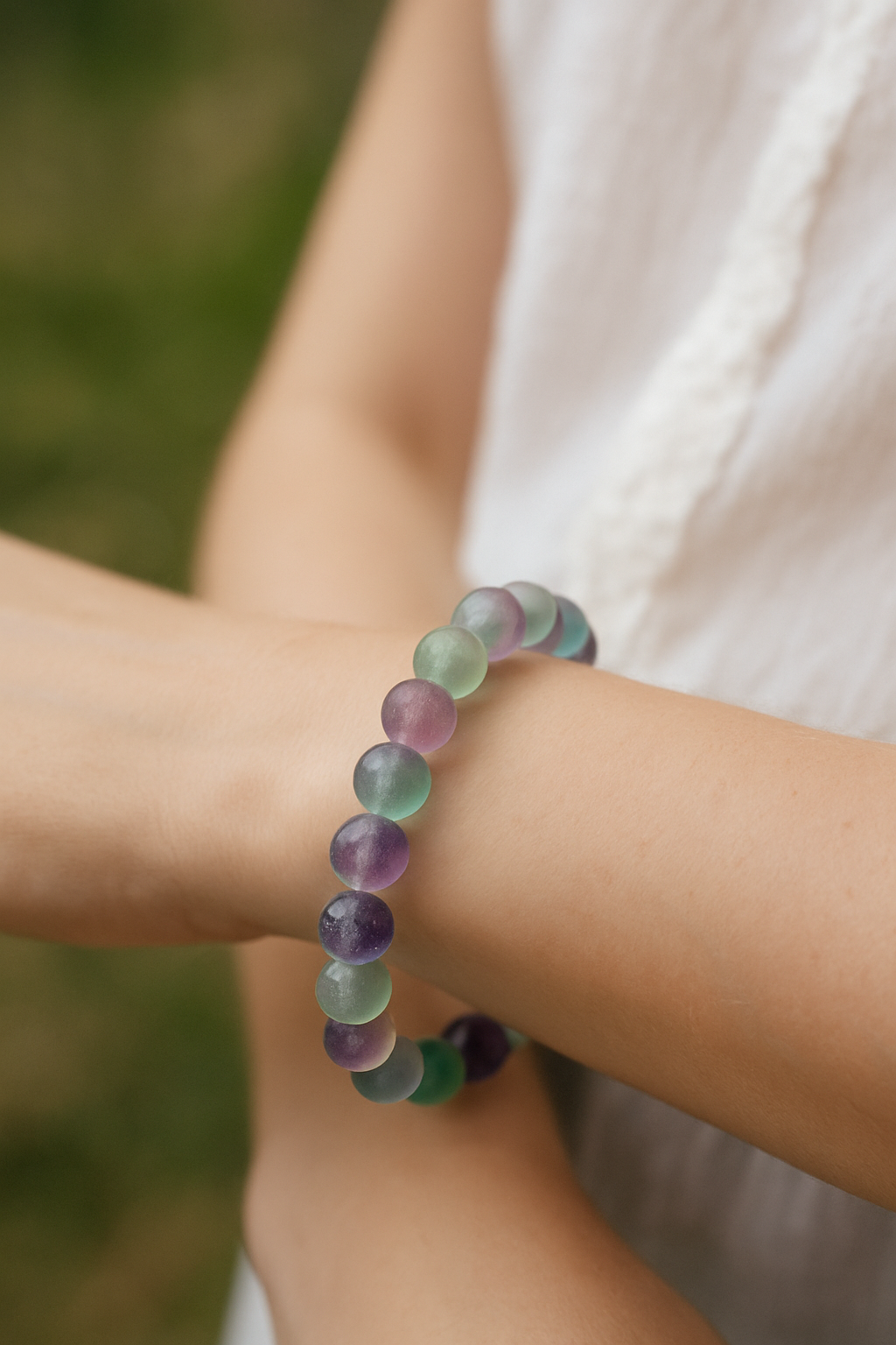 đ Bracelet en Fluorite â 6 mm, 8 mm, 10 mm â QualitĂ© extra Ă AA