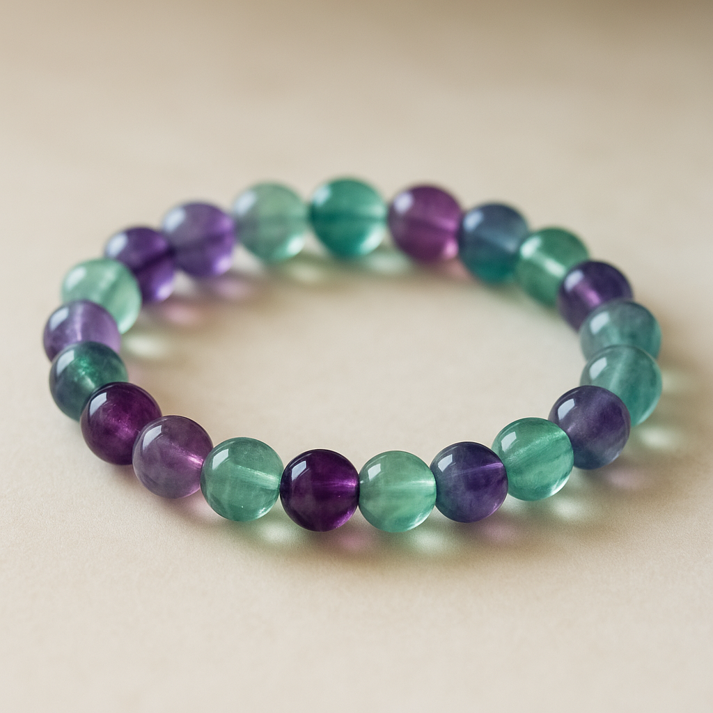 đ Bracelet en Fluorite â 6 mm, 8 mm, 10 mm â QualitĂ© extra Ă AA