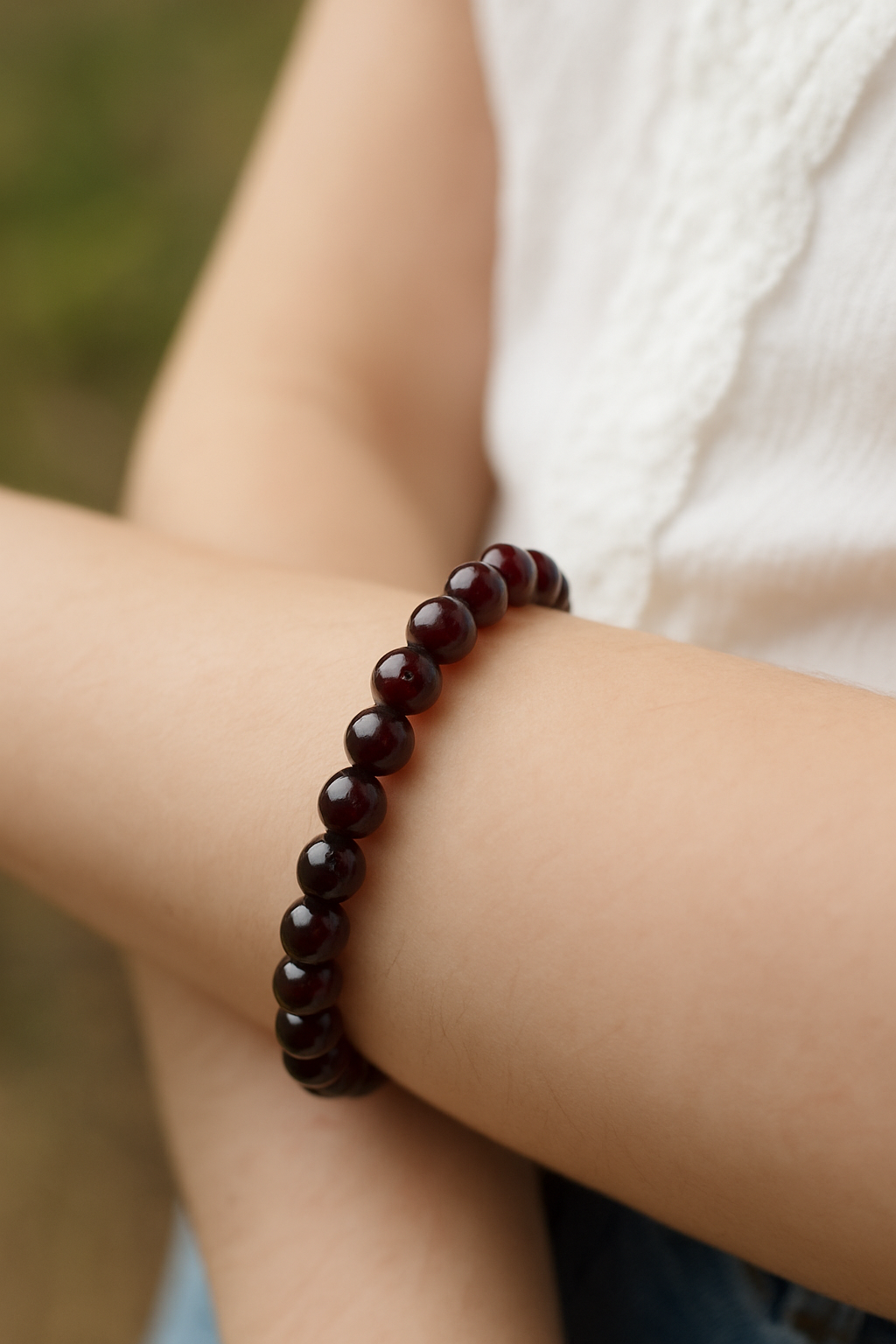 ❤️ Bracelet en Grenat Naturel – 6 mm, 8 mm, 10 mm – Qualité Extra à AA
