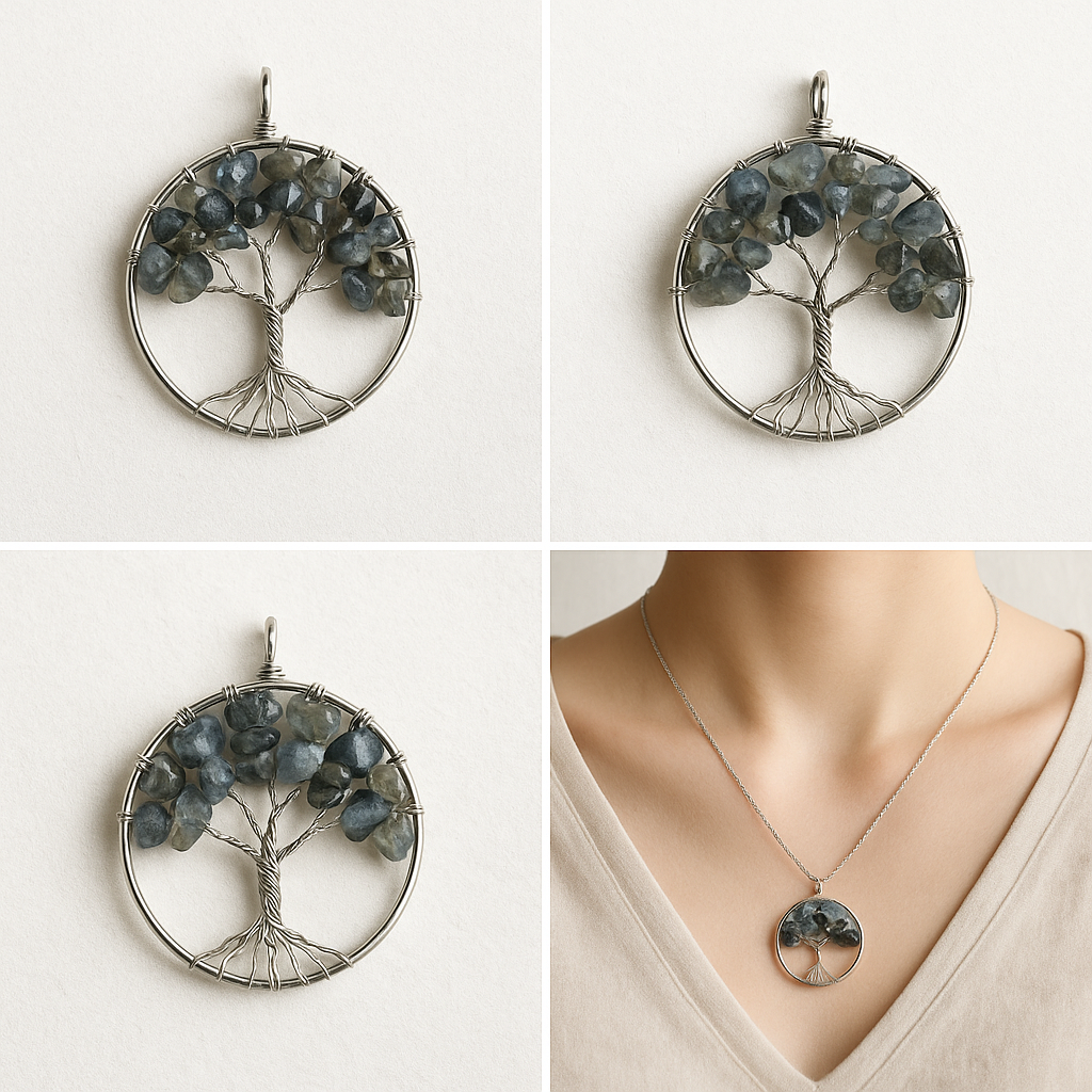 Pendentif Arbre de Vie en Labradorite- Protection & intuition