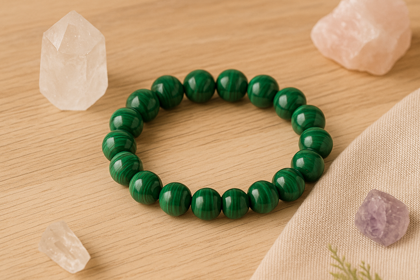 🌿 Bracelet en Malachite – 6 mm, 8 mm, 10 mm -Qualité extra à AA