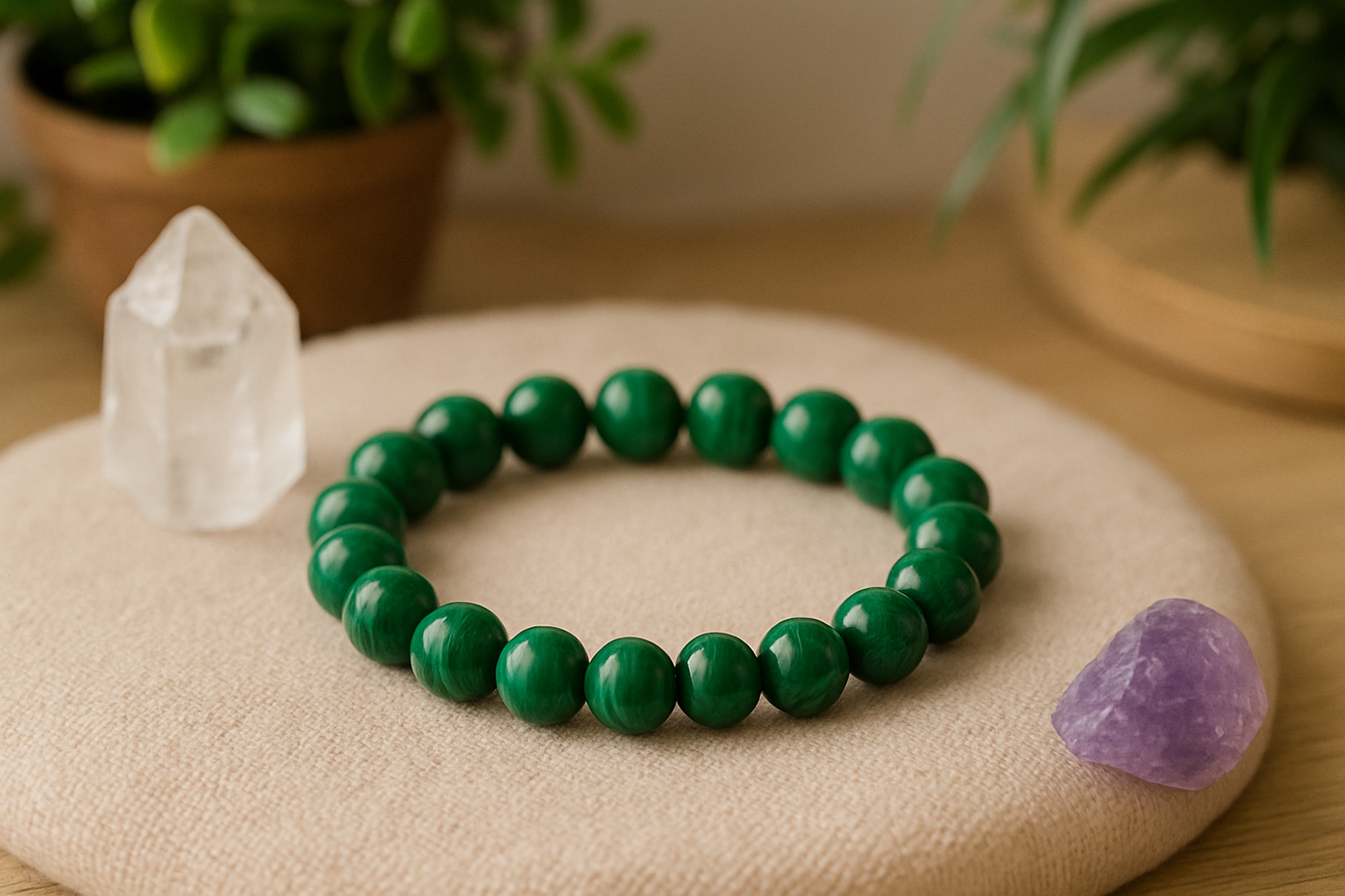 🌿 Bracelet en Malachite – 6 mm, 8 mm, 10 mm -Qualité extra à AA