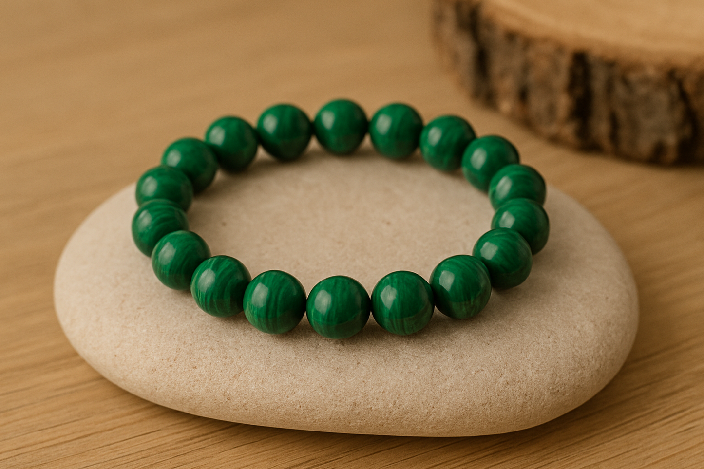 🌿 Bracelet en Malachite – 6 mm, 8 mm, 10 mm -Qualité extra à AA