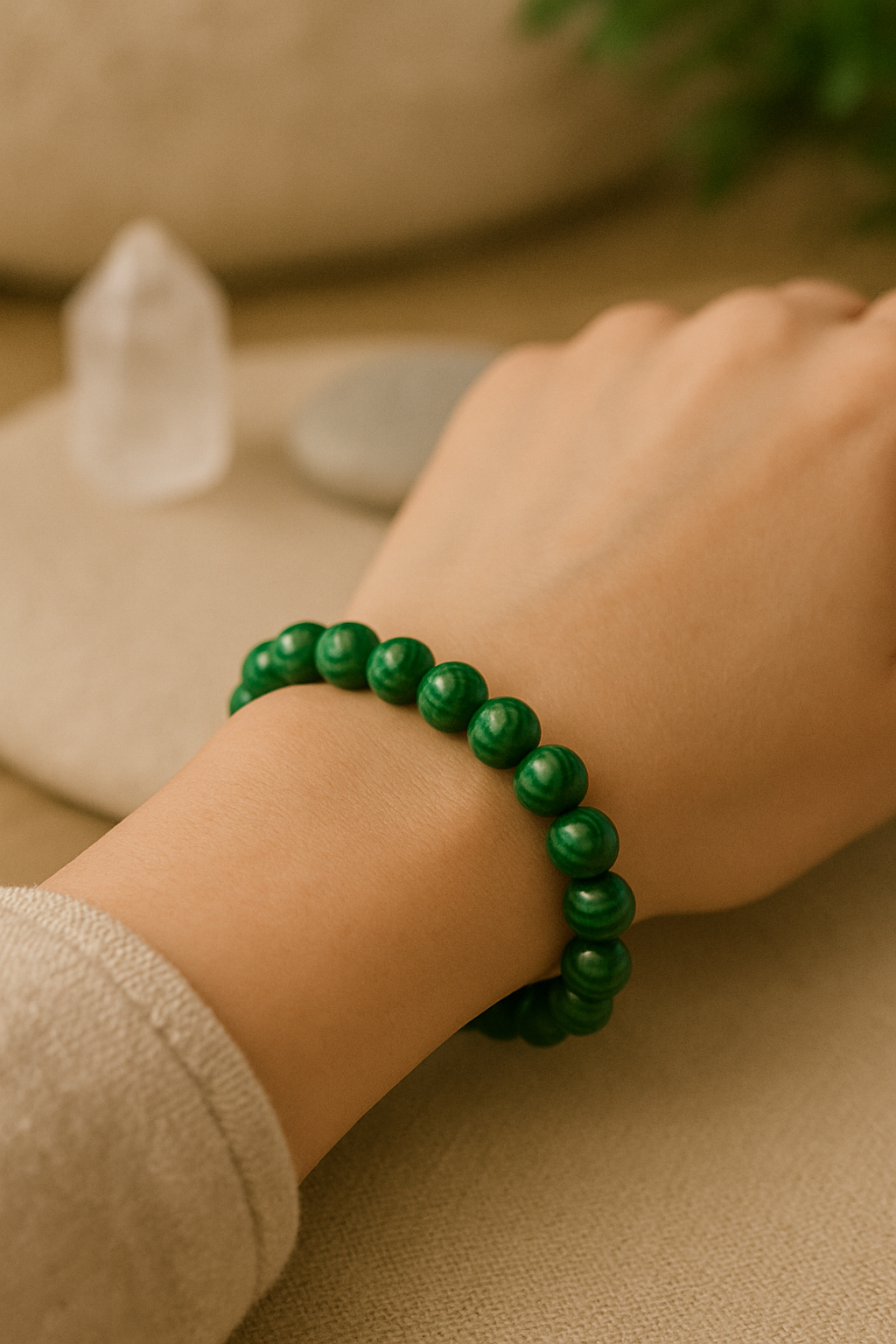 🌿 Bracelet en Malachite – 6 mm, 8 mm, 10 mm -Qualité extra à AA