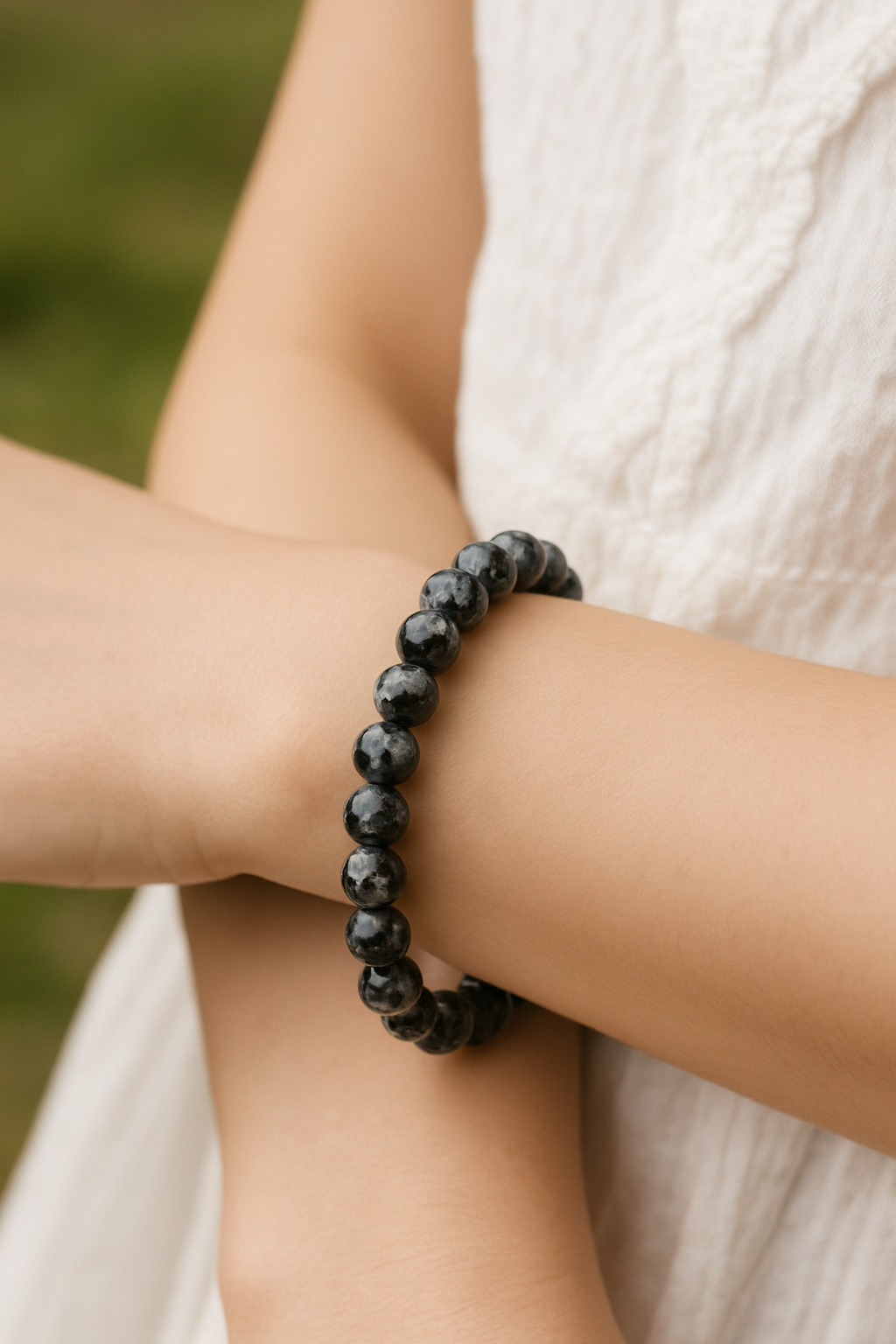 ❄️ Bracelet en Obsidienne Flocon de Neige – 6 mm, 8 mm, 10 mm – Qualité extra à AA🌑
