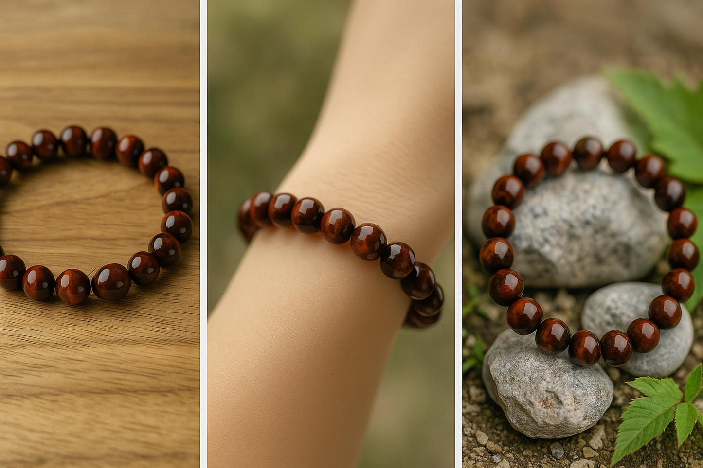 🐂 Bracelet en Œil de Taureau – 6 mm, 8 mm, 10 mm – Qualité Extra à AA
