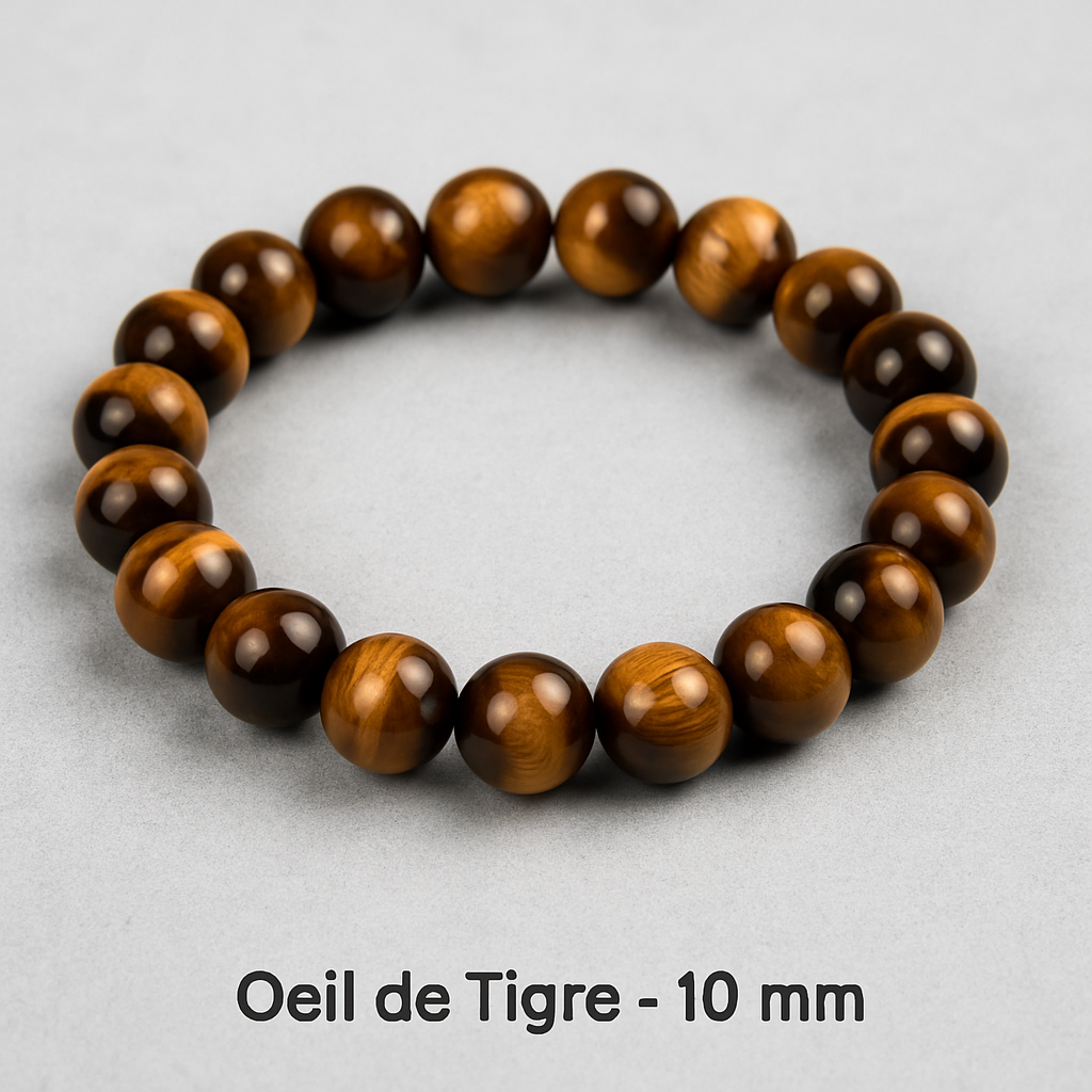 Bracelet en Œil de Tigre Naturel – 6mm, 8mm, 10mm – Qualité extra à A