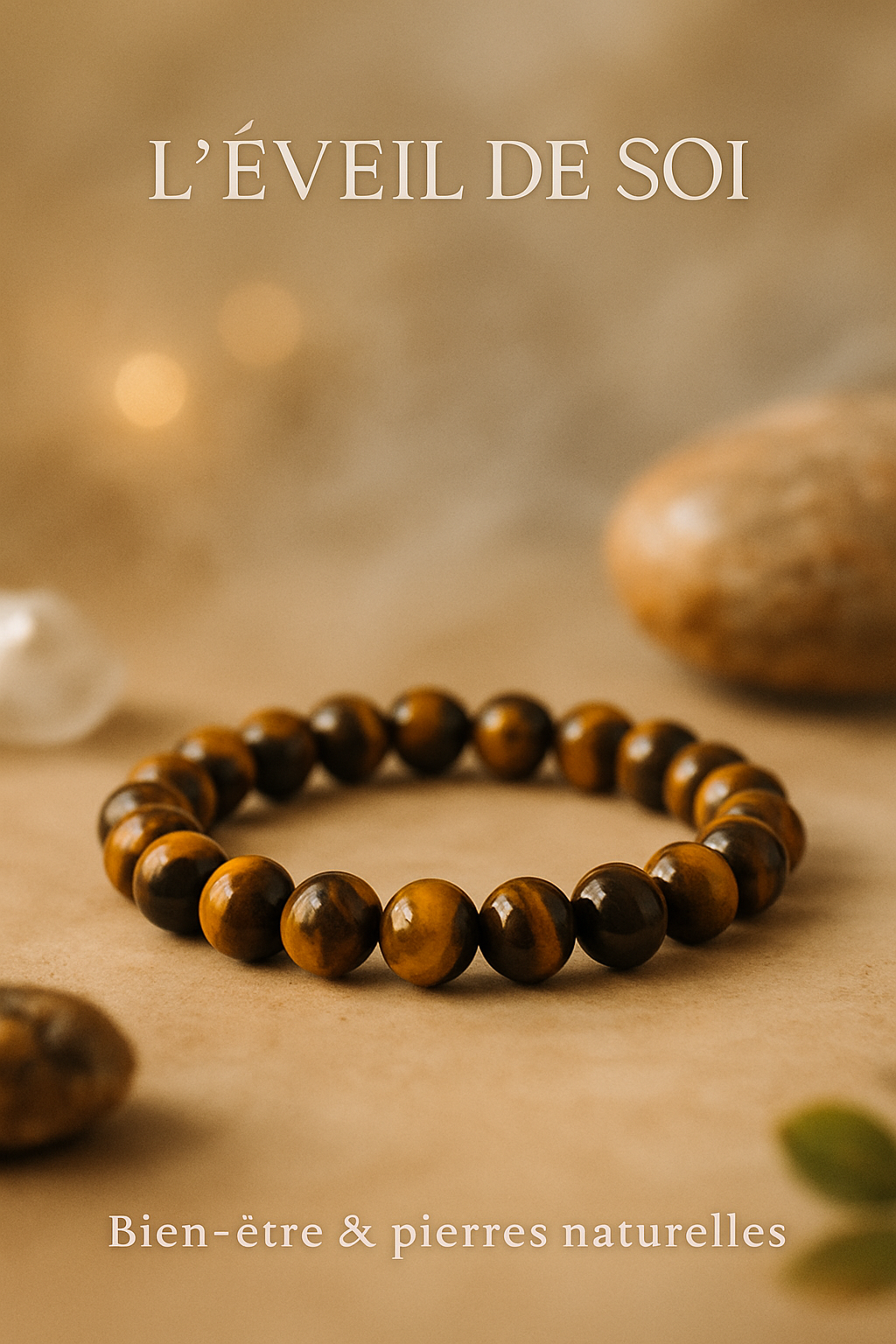 Bracelet en Œil de Tigre Naturel – 6mm, 8mm, 10mm – Qualité extra à A