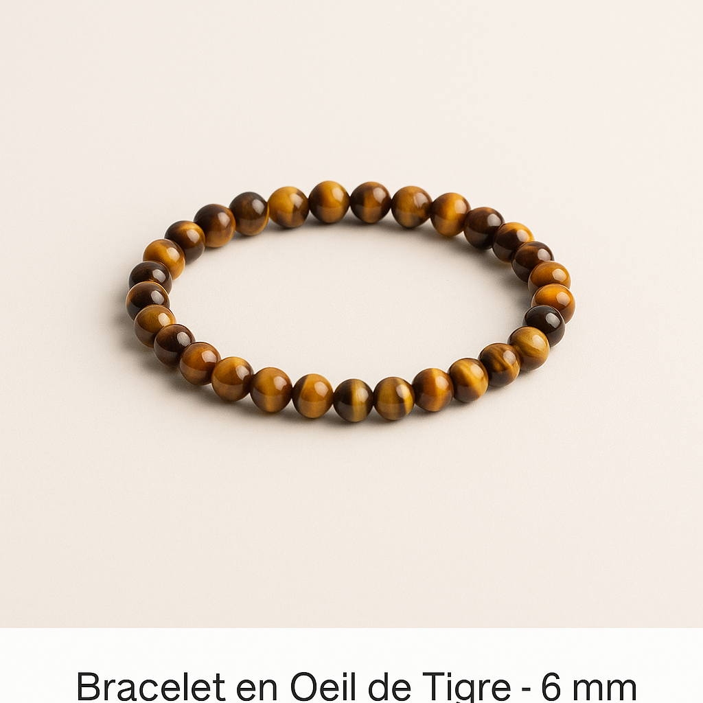 Bracelet en Œil de Tigre Naturel – 6mm, 8mm, 10mm – Qualité extra à A