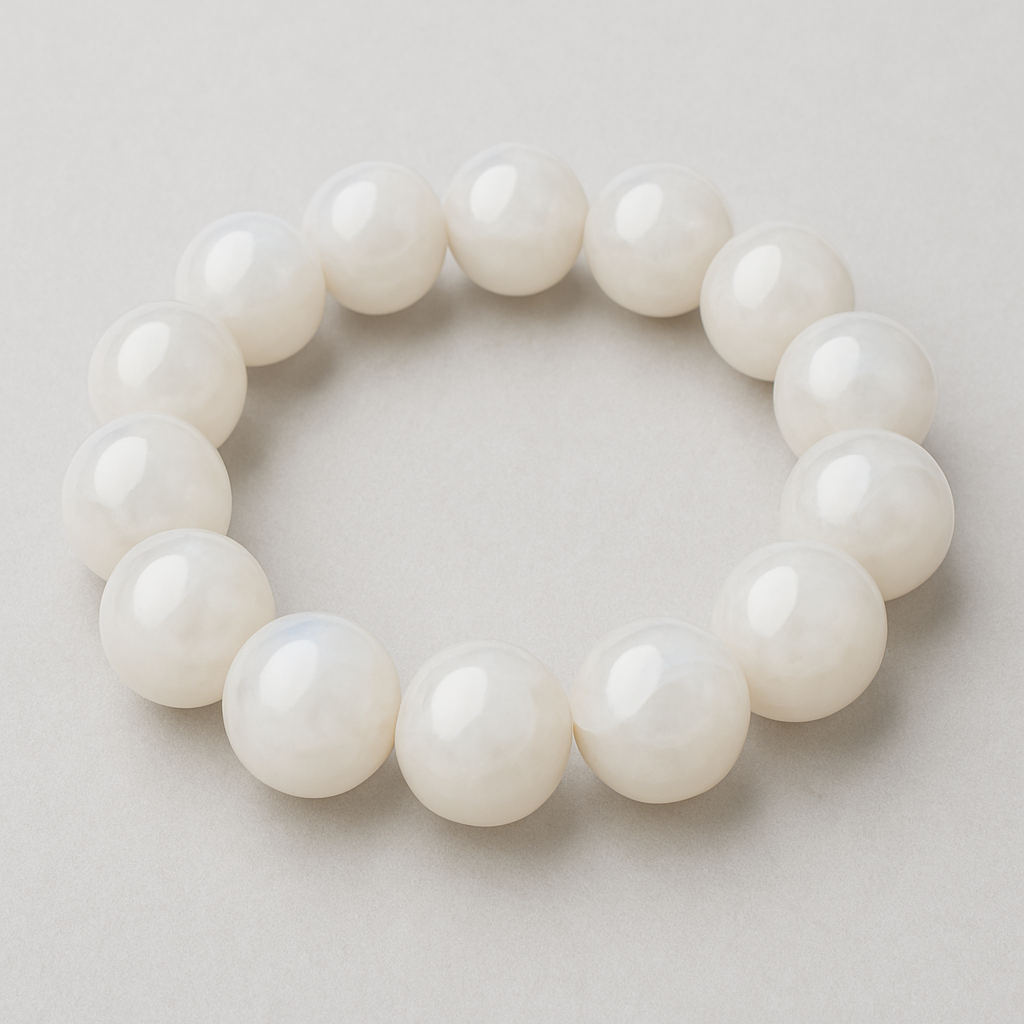 🌙 Bracelet en Pierre de Lune – 6 mm, 8 mm, 10 mm – Qualité A à AA