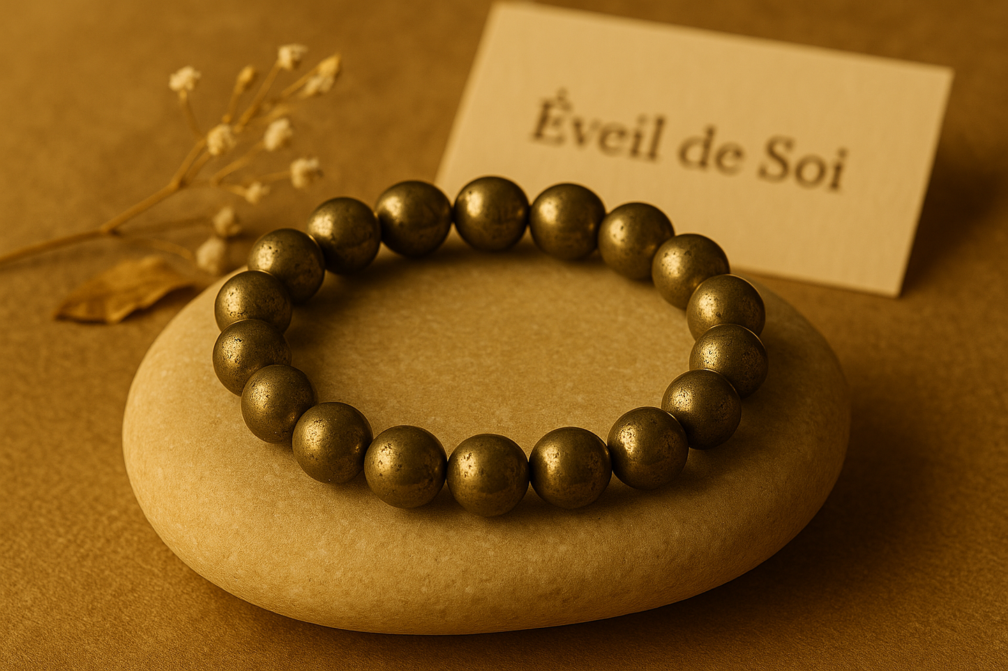 ✨ Bracelet en Pyrite – 6 mm, 8 mm, 10 mm – Qualité extra à AA