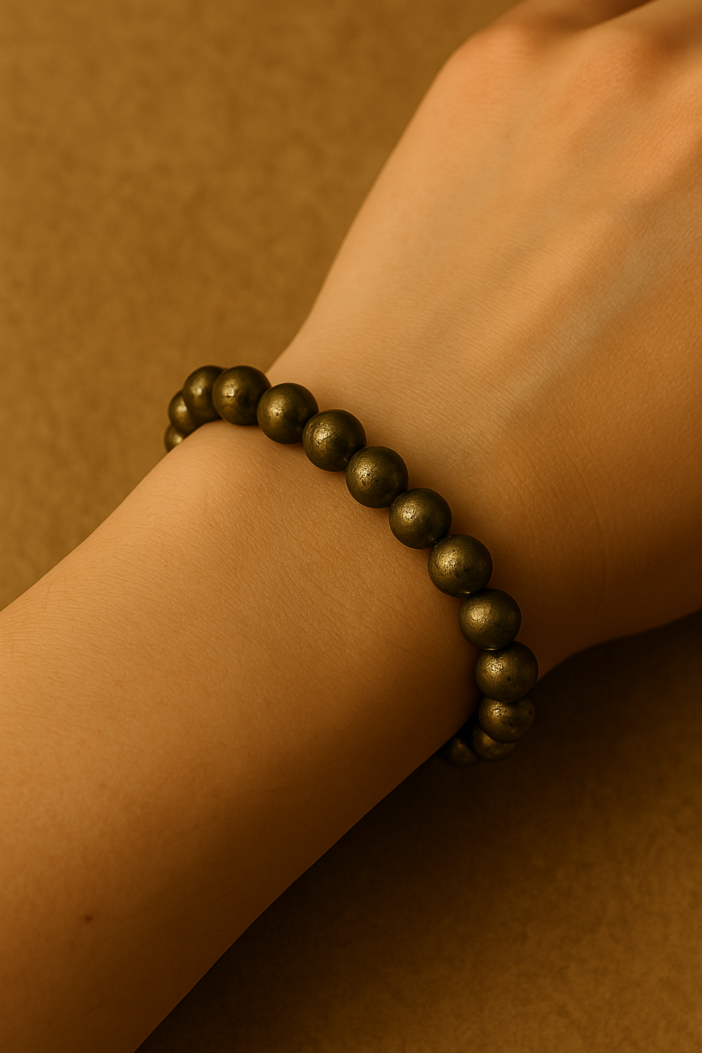 ✨ Bracelet en Pyrite – 6 mm, 8 mm, 10 mm – Qualité extra à AA