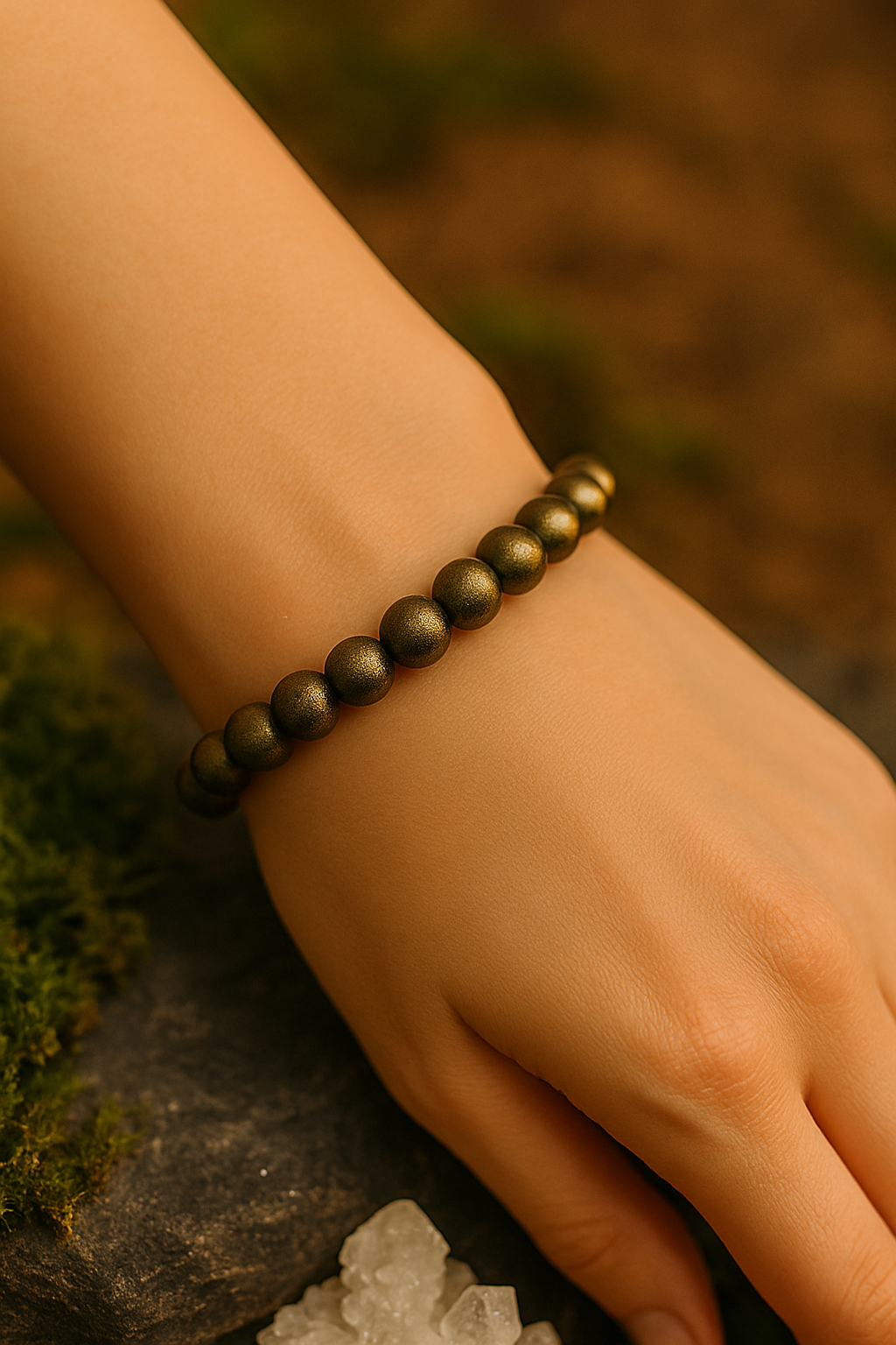 ✨ Bracelet en Pyrite – 6 mm, 8 mm, 10 mm – Qualité extra à AA