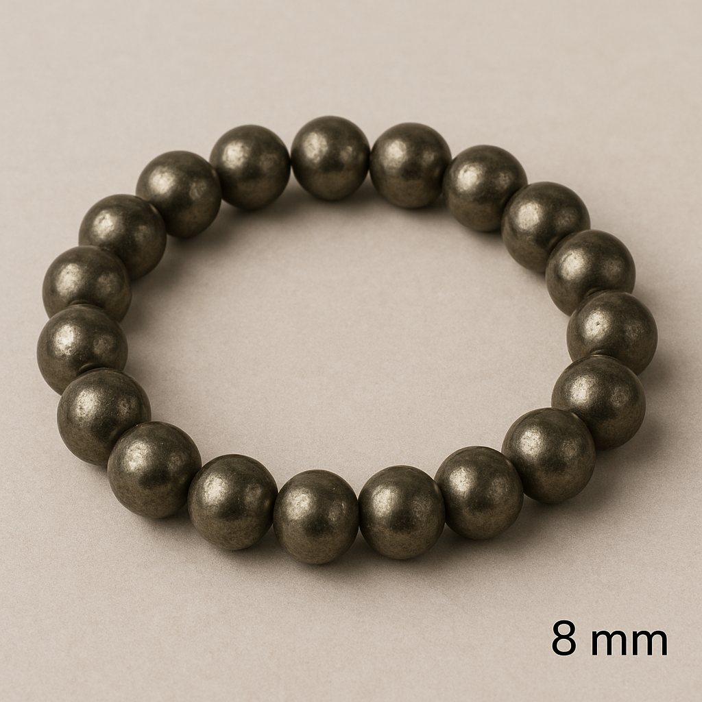 ✨ Bracelet en Pyrite – 6 mm, 8 mm, 10 mm – Qualité extra à AA