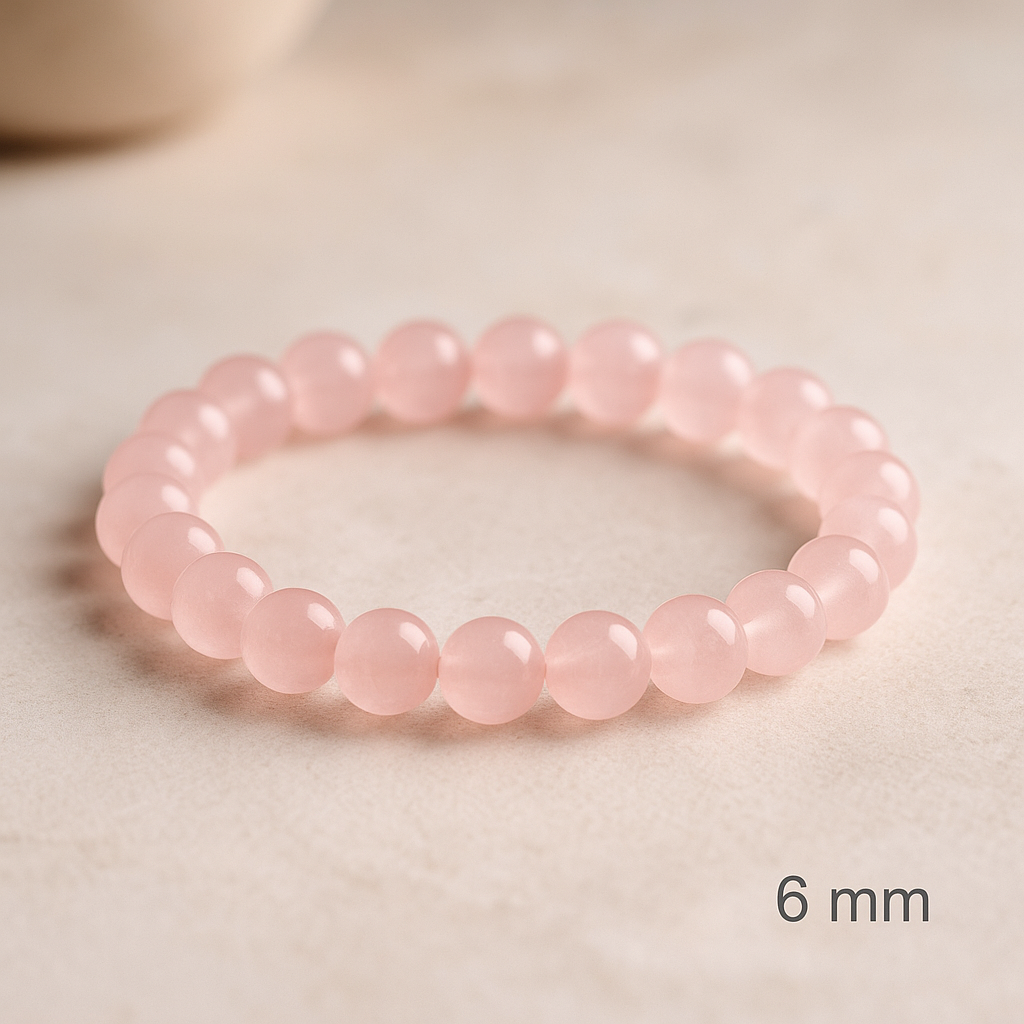 Bracelet en Quartz Rose Naturel-6mm,8 mm,10 mm-Qualité extra à A