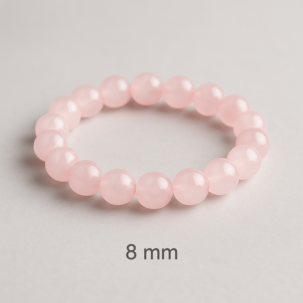Bracelet en Quartz Rose Naturel-6mm,8 mm,10 mm-Qualité extra à A