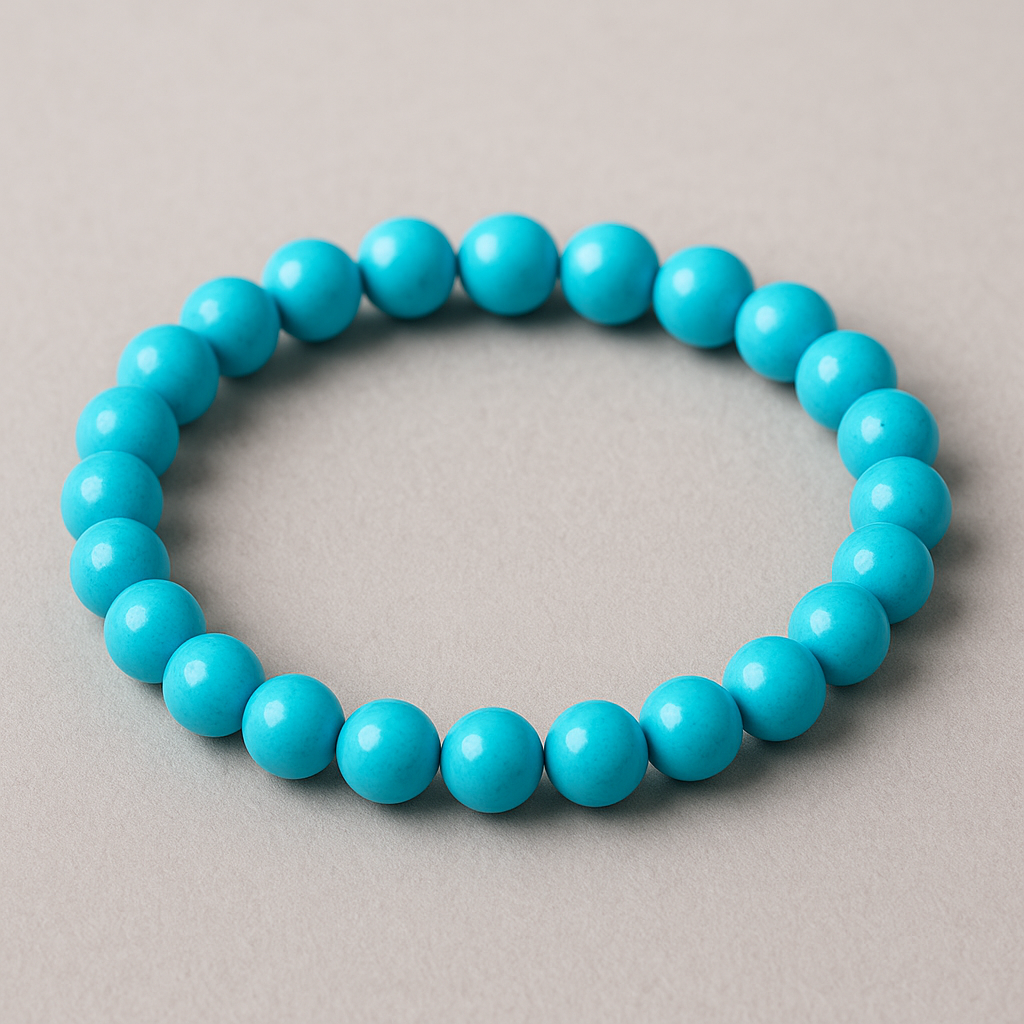 🟦 Bracelet en Turquoise Naturelle – 6 mm, 8 mm, 10 mm – Qualité extra A à AA
