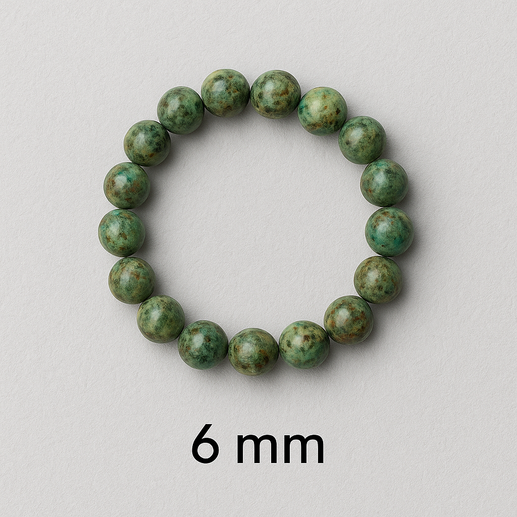 🟩 Bracelet en Turquoise Africaine – 6 mm, 8 mm, 10 mm – Qualité A à AA