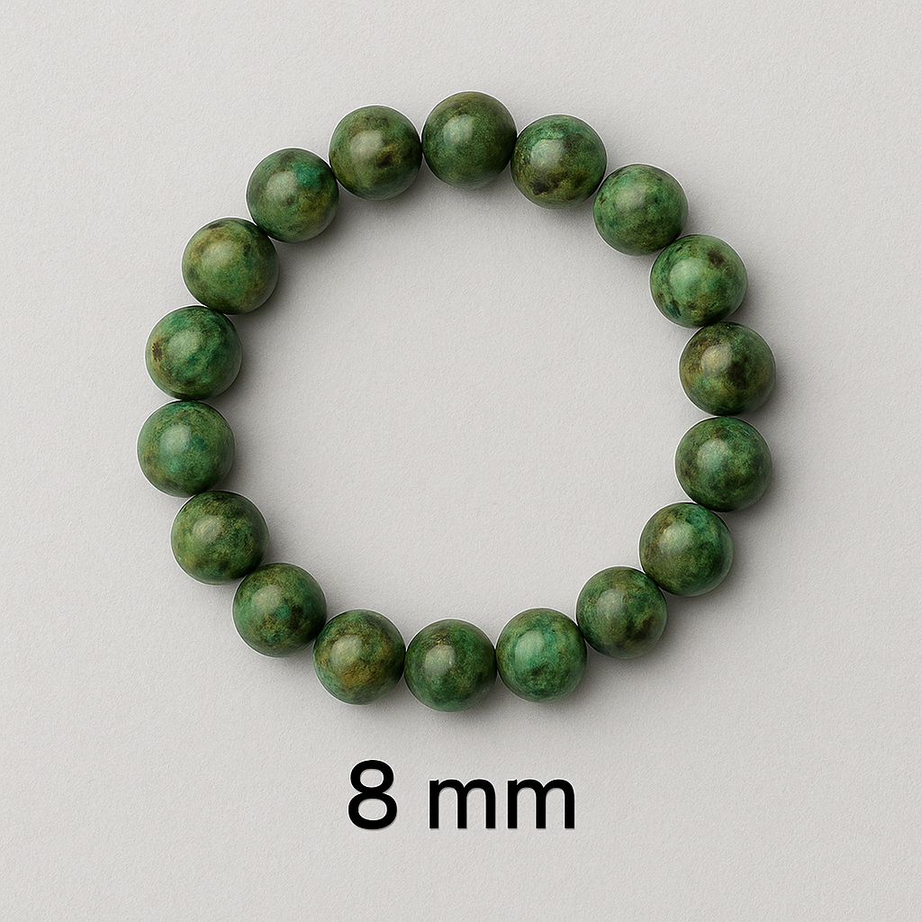 🟩 Bracelet en Turquoise Africaine – 6 mm, 8 mm, 10 mm – Qualité A à AA