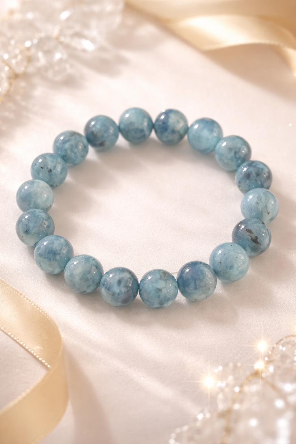 Bracelet Aigue-Marine du Brésil – Perles 10 mm | Apaisement & Sérénité