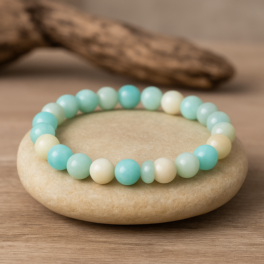 💚 Bracelet en Amazonite – 6 mm, 8 mm, 10 mm – Qualité A à AA