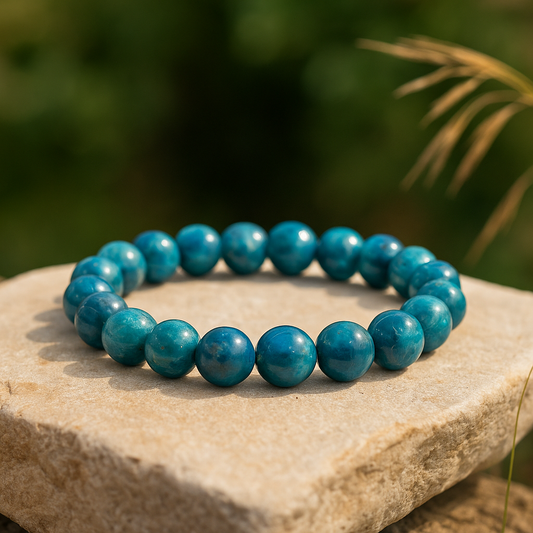 🔹 Bracelet en Apatite Bleue – 6 mm, 8 mm, 10 mm – Qualité extra à AA