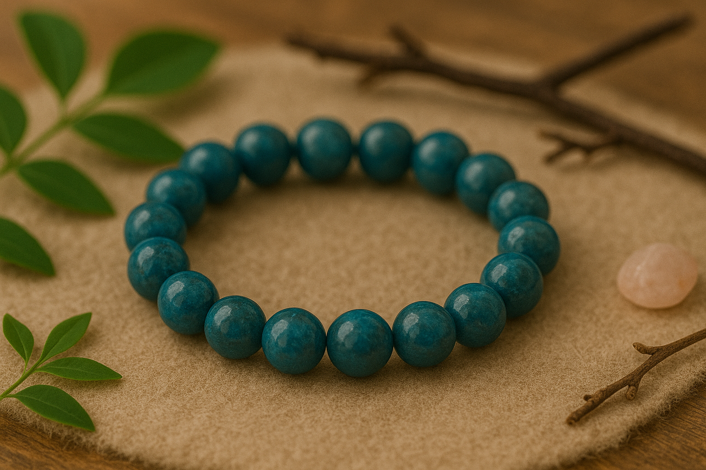 🔹 Bracelet en Apatite Bleue – 6 mm, 8 mm, 10 mm – Qualité extra à AA