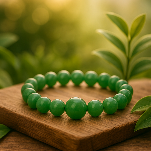 🟩 Bracelet en Aventurine Verte Naturelle – 6 mm, 8 mm, 10 mm – Qualité extra à A.