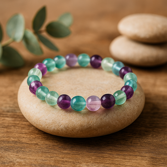 🌈 Bracelet en Fluorite – 6 mm, 8 mm, 10 mm – Qualité extra à AA