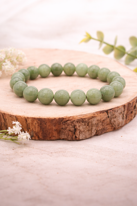 Bracelet en Jade Néphrite Naturel 10 mm – Harmonie & Sérénité