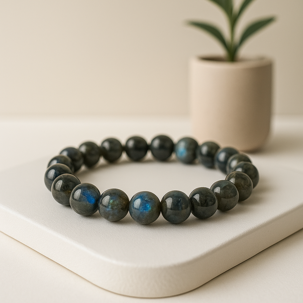 🧿 Bracelet en Labradorite Naturelle – 6 mm, 8 mm, 10 mm – Qualité extra à A