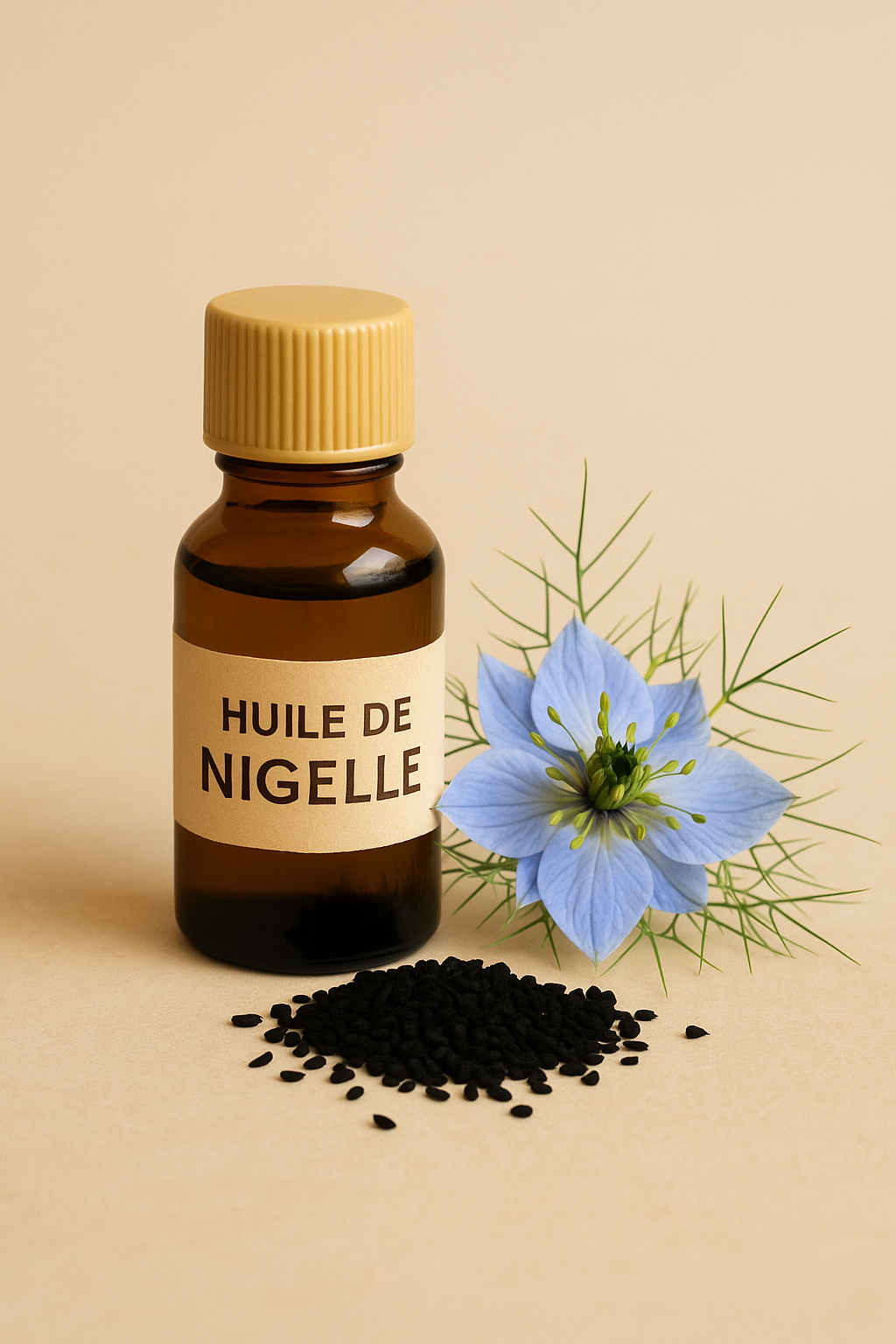 🌑 Huile Végétale de Nigelle – Qualité Premium  Purifiante – Anti-inflammatoire – Peaux à problèmes – Articulations