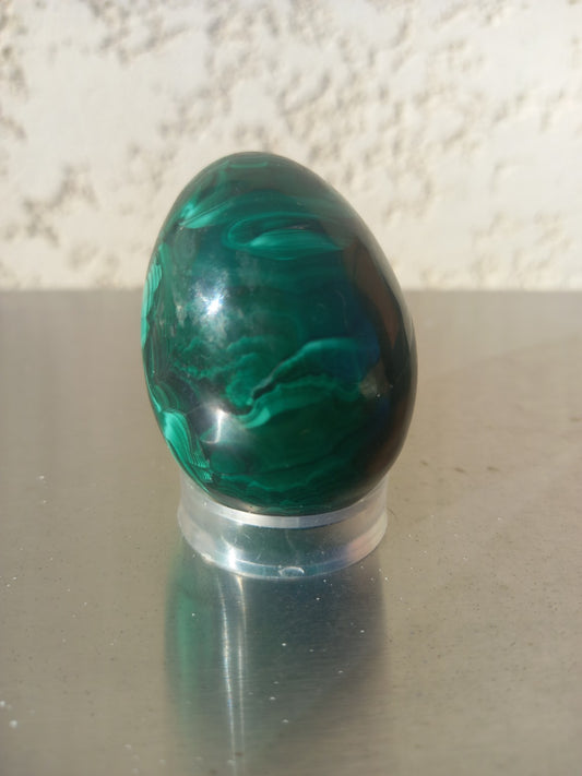 Œuf en malachite verte – Bien-être & harmonie