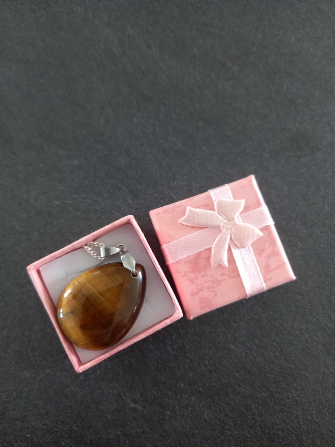 Pendentif Œil de Tigre – Forme Goutte | Protection & Confiance