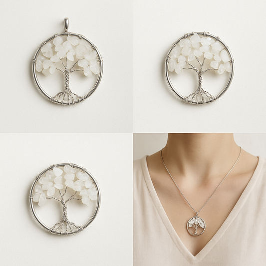pendentif  Arbre de Vie en pierre de Lune - Féminité & Intuition