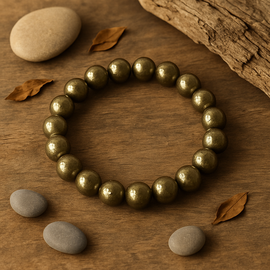 ✨ Bracelet en Pyrite – 6 mm, 8 mm, 10 mm – Qualité extra à AA
