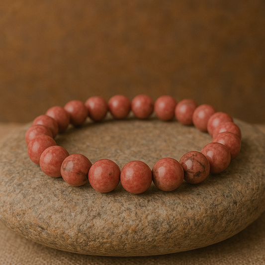 💗 Bracelet en Rhodonite – 6 mm, 8 mm, 10 mm – Qualité A à AA